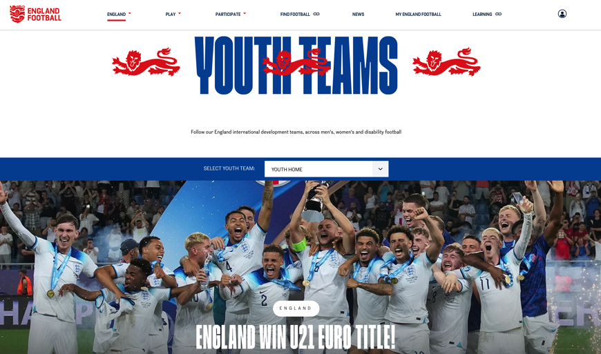 England Youth Teams screenshot