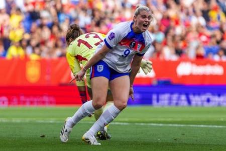 England woman celebrating